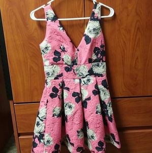 Luxxel Pink dress with cream colored roses